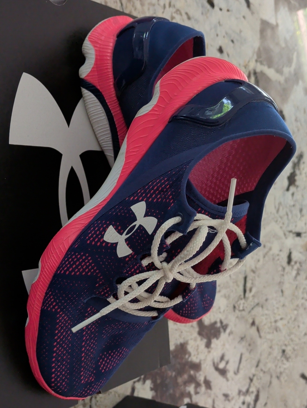 Under Armour Navy with Pink Accent Running Shoes